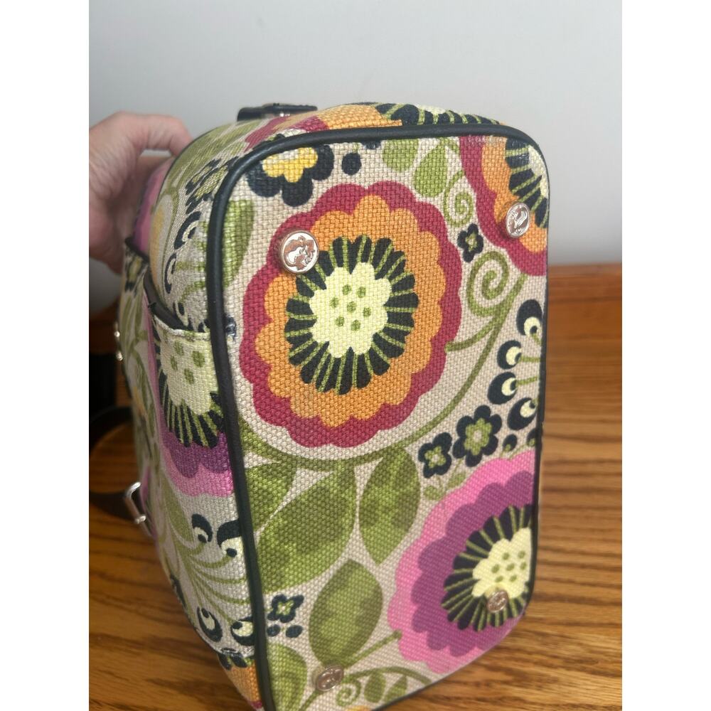 Spartina 449 Daufuskie Island Linen Leather Tote Purse Floral - Picture 7 of 13